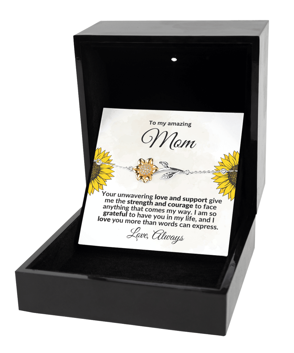 To my Amazing Mom Sunflower Bracelet - Mallard Moon Gift Shop