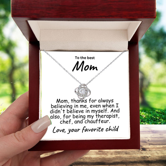 To My Mom Believing in Me Love Knot Necklace - Mallard Moon Gift Shop