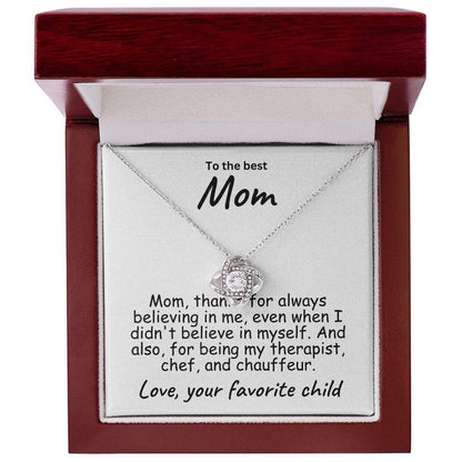 To My Mom Believing in Me Love Knot Necklace - Mallard Moon Gift Shop