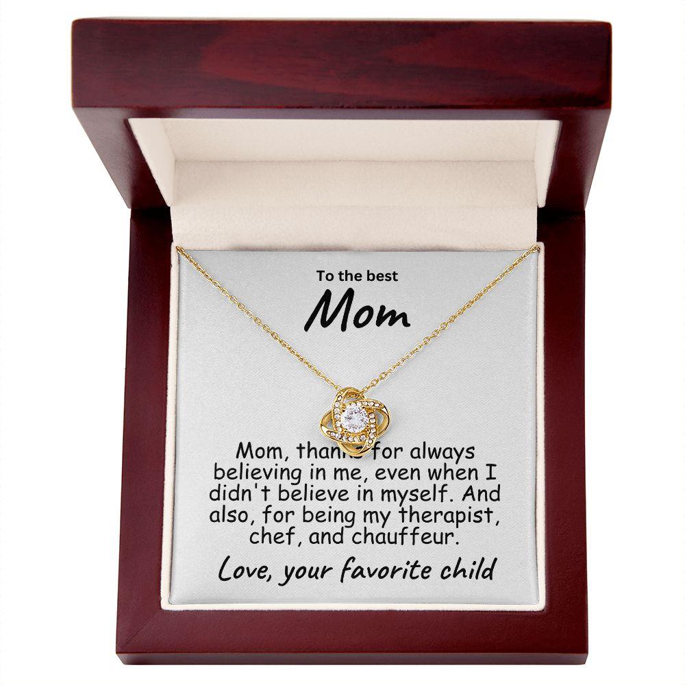 To My Mom Believing in Me Love Knot Necklace - Mallard Moon Gift Shop