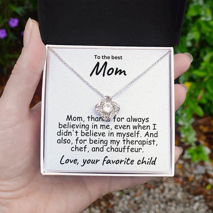 To My Mom Believing in Me Love Knot Necklace - Mallard Moon Gift Shop