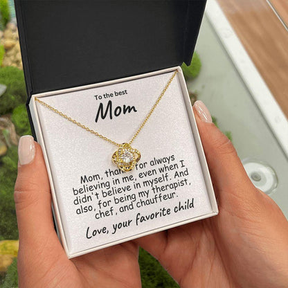 To My Mom Believing in Me Love Knot Necklace - Mallard Moon Gift Shop