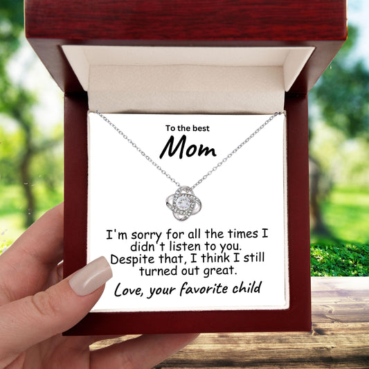 To My Mom For all the Times Love Knot Necklace - Mallard Moon Gift Shop