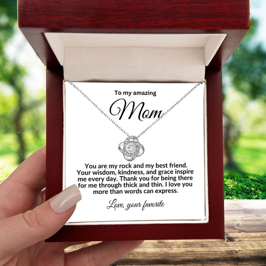 To My Mom My Best Friend Love Knot Necklace - Mallard Moon Gift Shop