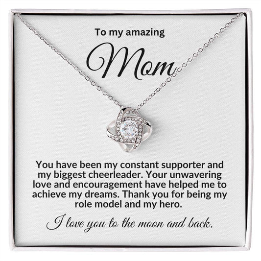 To My Mom My Biggest Cheerleader Love Knot Necklace - Mallard Moon Gift Shop