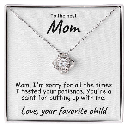 To My Mom Testing your Patience Love Knot Necklace - Mallard Moon Gift Shop