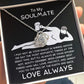 To My Soulmate - Love Knot Necklace with Funny Message Card and Gift Box - Mallard Moon Gift Shop