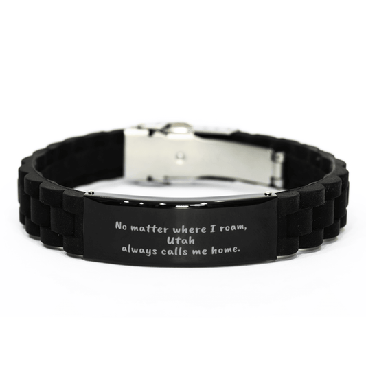 Utah Always Calls Me Home Gifts, Amazing Utah Birthday, Christmas Black Glidelock Clasp Bracelet For People from Utah, Men, Women, Friends - Mallard Moon Gift Shop