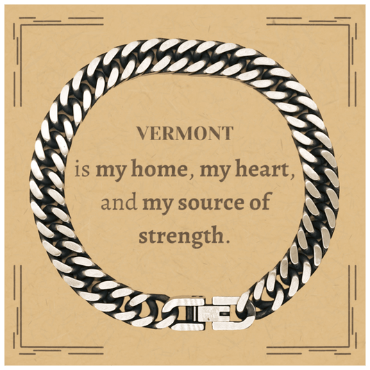Vermont is my home Gifts, Lovely Vermont Birthday Christmas Cuban Link Chain Bracelet For People from Vermont, Men, Women, Friends - Mallard Moon Gift Shop
