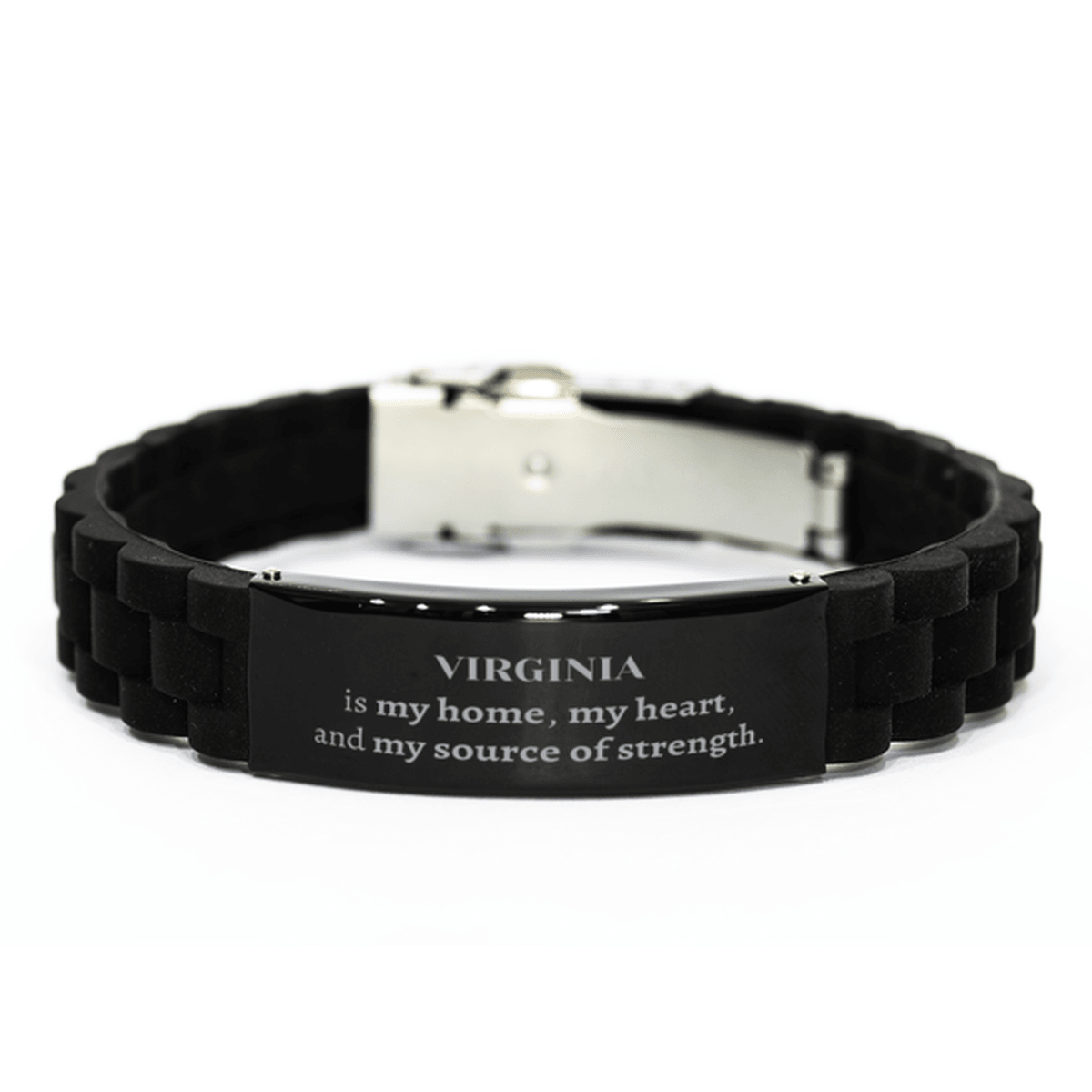 Virginia is my home Gifts, Lovely Virginia Birthday Christmas Black Glidelock Clasp Bracelet For People from Virginia, Men, Women, Friends - Mallard Moon Gift Shop