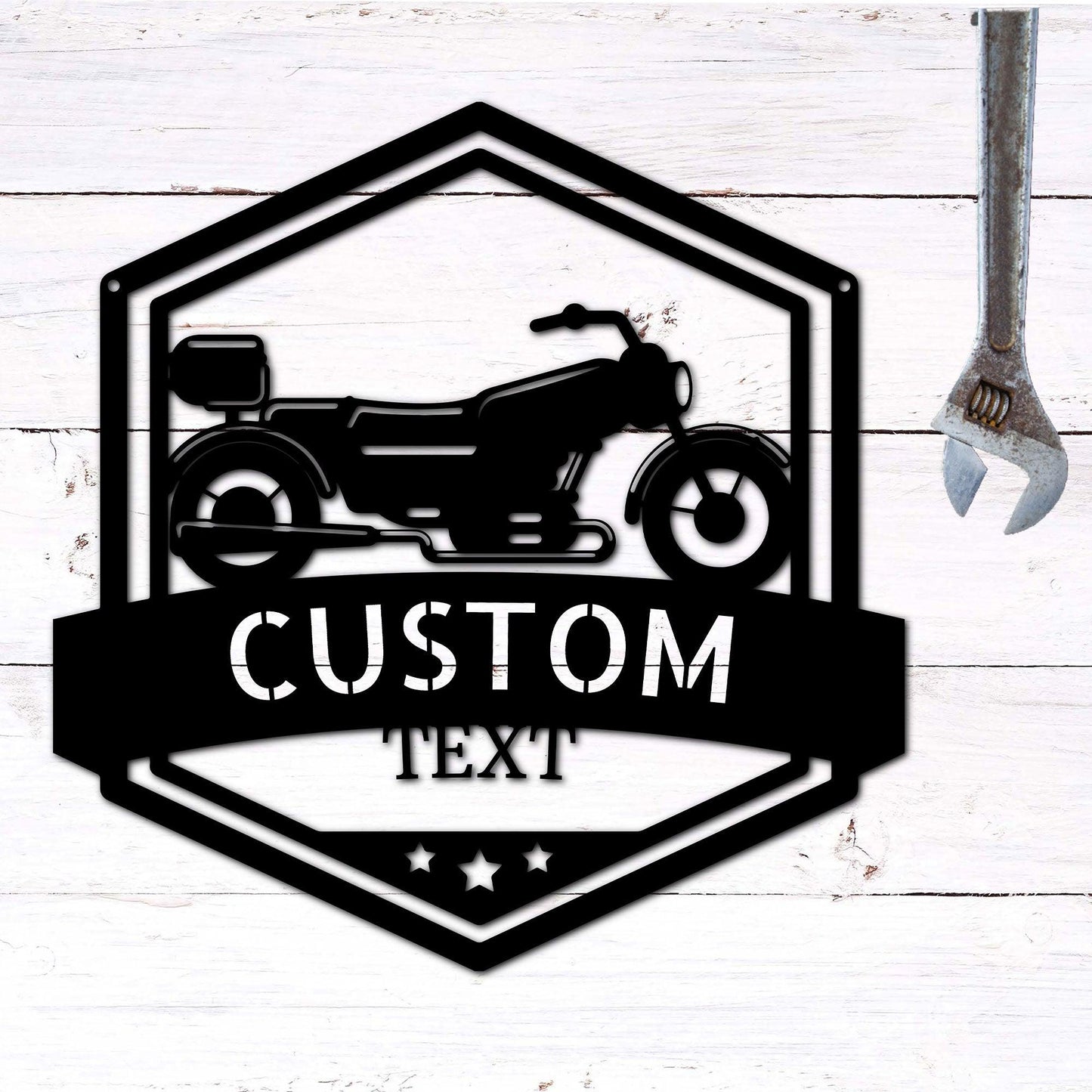 Motorcycle Custom Name Metal Wall Art Sign - Mallard Moon Gift Shop
