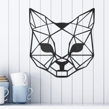 Geometric Cat Indoor Outdoor Steel Wall Sign - Mallard Moon Gift Shop