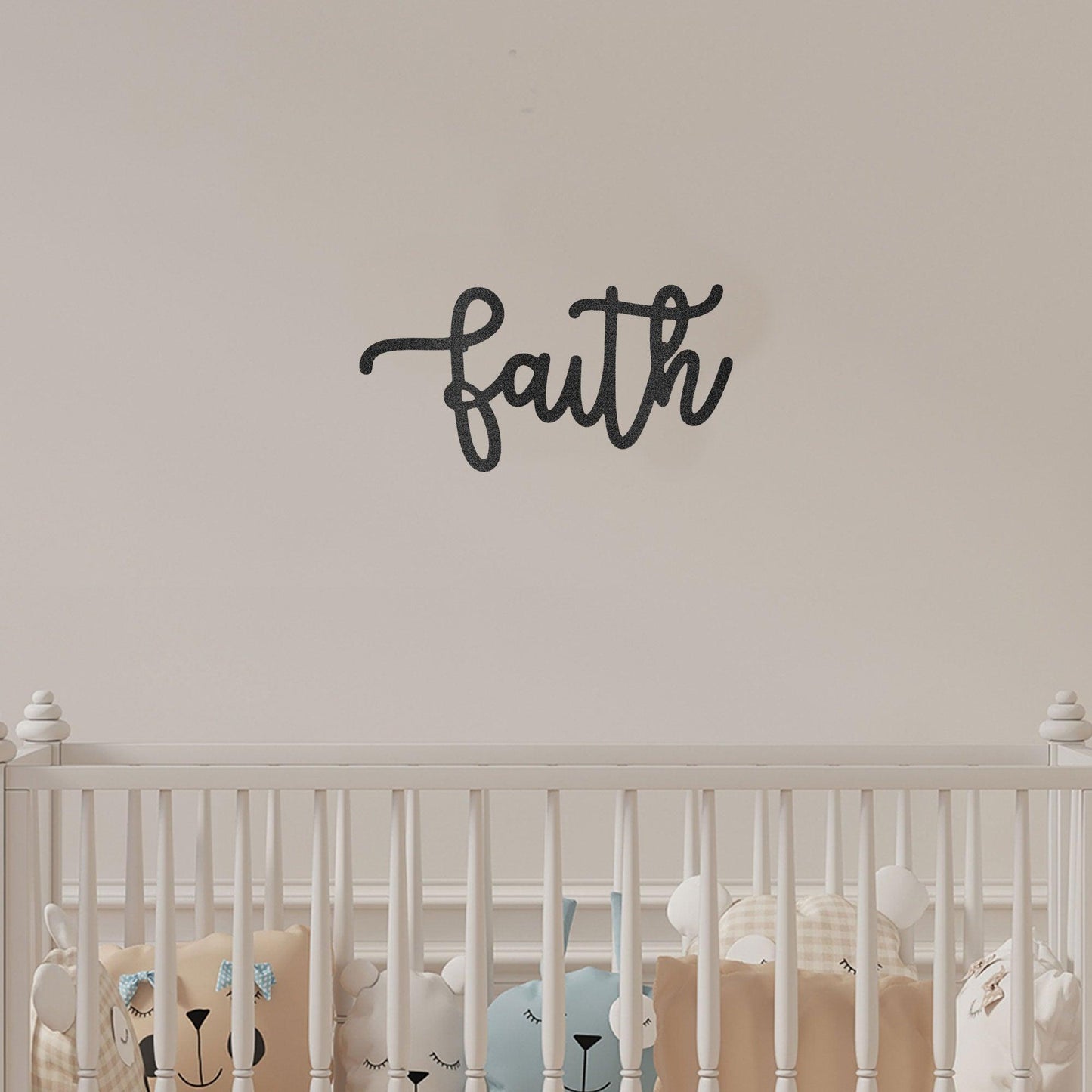Faith Script Indoor Outdoor Steel Wall Sign - Mallard Moon Gift Shop
