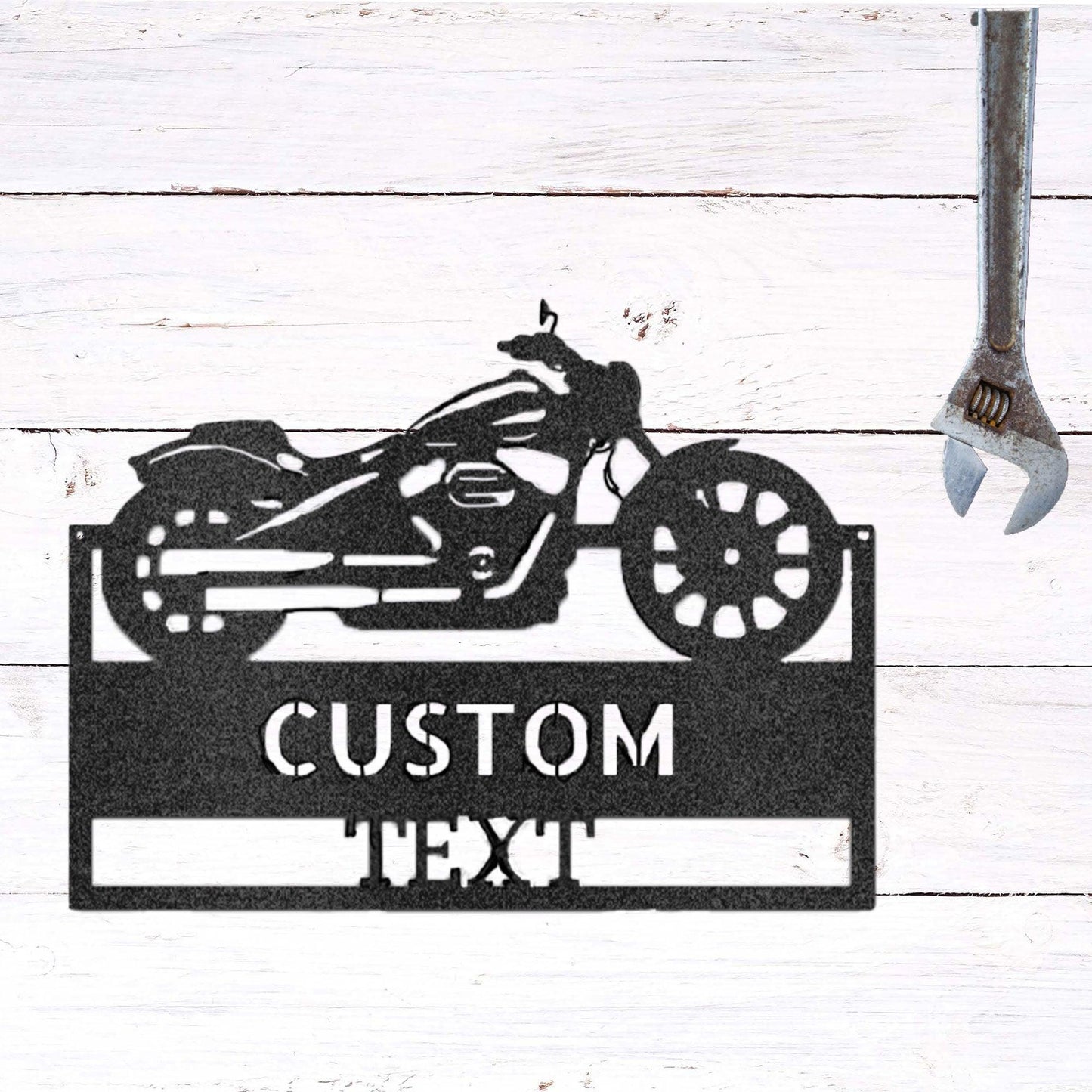 Motorcycle Shop Custom Name Indoor Outdoor Steel Wall Sign - Mallard Moon Gift Shop