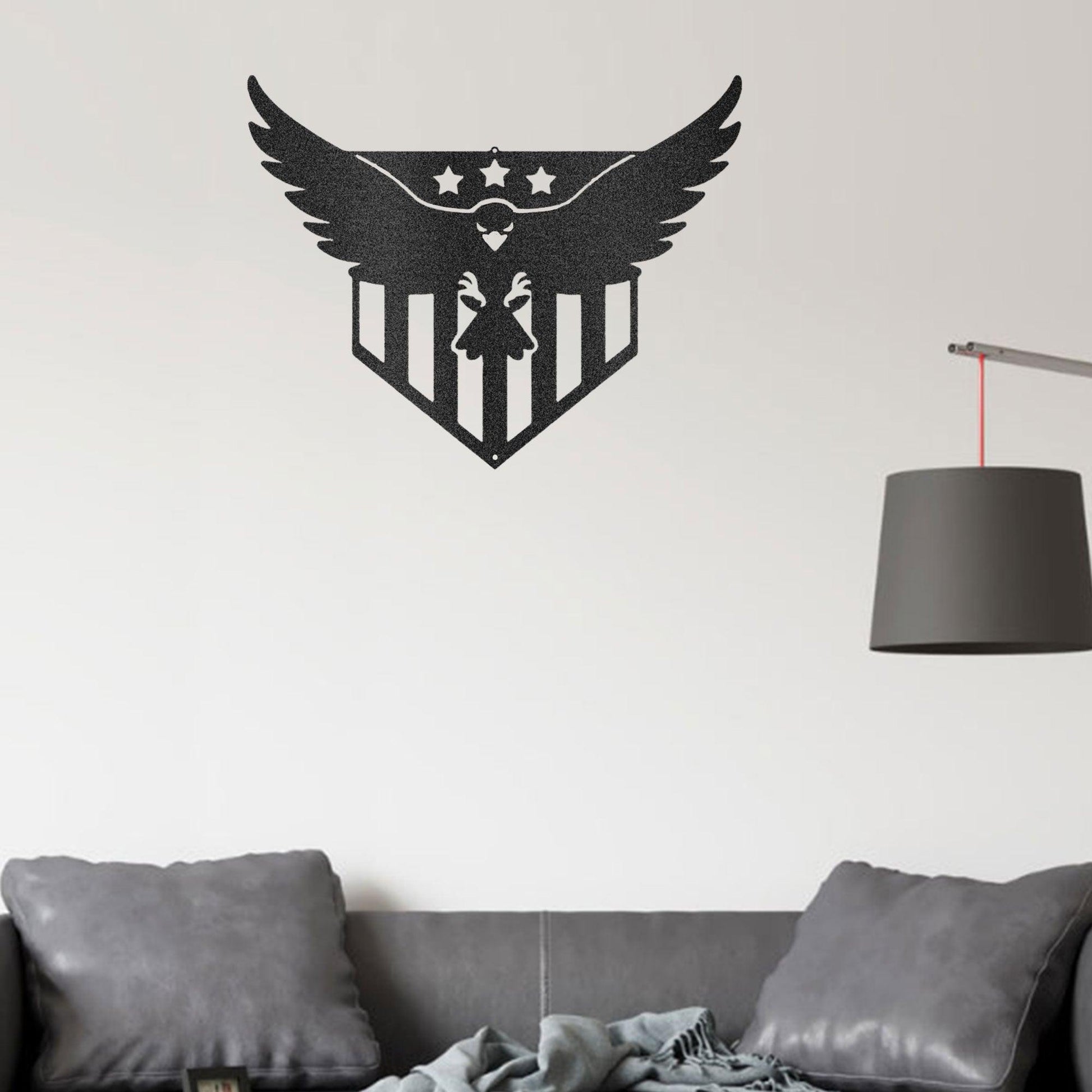 Swooping Eagle Patriotic Indoor Outdoor Steel Wall Sign - Mallard Moon Gift Shop