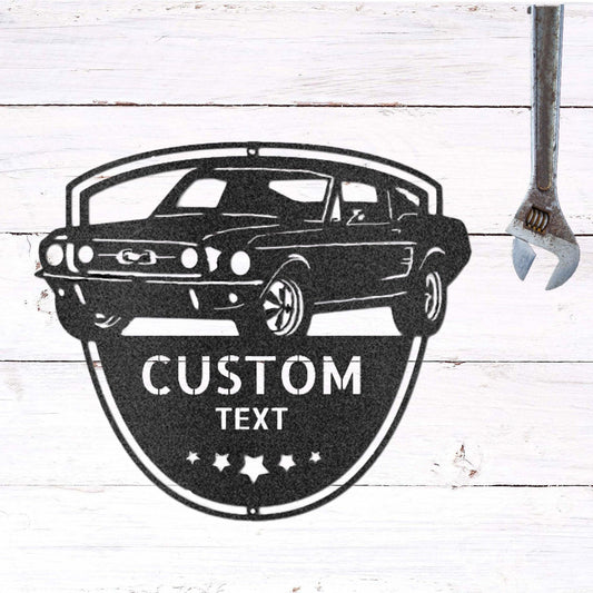 Classic Sports Car Shop Personalized Indoor Outdoor Steel Wall Sign - Mallard Moon Gift Shop