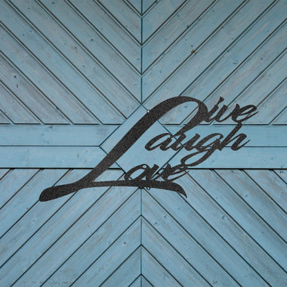 Live Laugh Love Indoor Outdoor Steel Sign Wall Art - Mallard Moon Gift Shop
