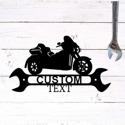 Trike Motorcycle Shop Custom Monogram Metal Art Wall Sign - Mallard Moon Gift Shop