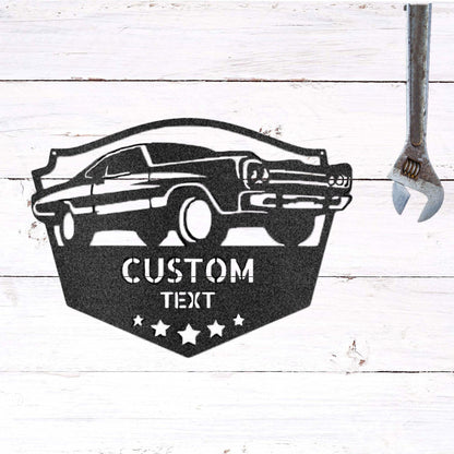 Classic Car Custom Name Indoor Outdoor Steel Wall Sign - Mallard Moon Gift Shop