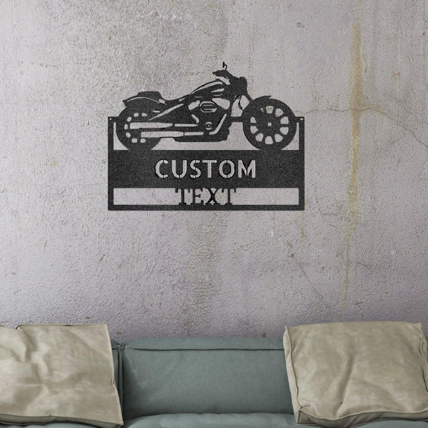 Motorcycle Shop Custom Name Indoor Outdoor Steel Wall Sign - Mallard Moon Gift Shop