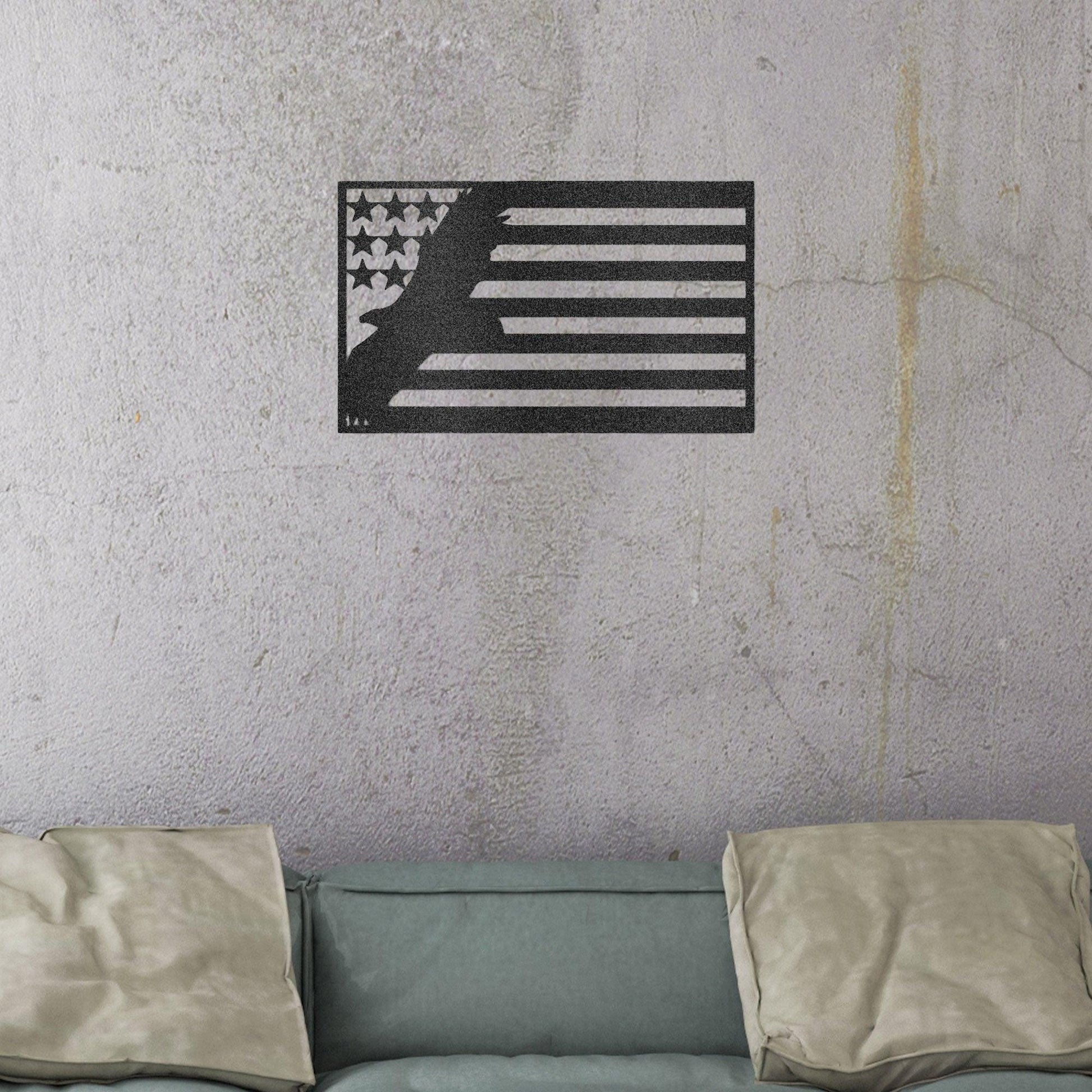 USA Flag Eagle Indoor Outdoor Steel Wall Sign Art - Mallard Moon Gift Shop