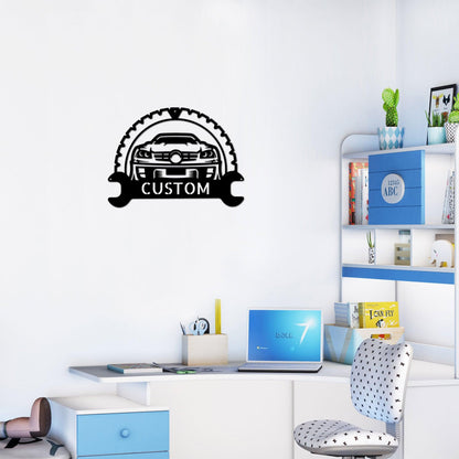Personalized Classic Car Monogram Indoor Outdoor Steel Wall Sign - Mallard Moon Gift Shop
