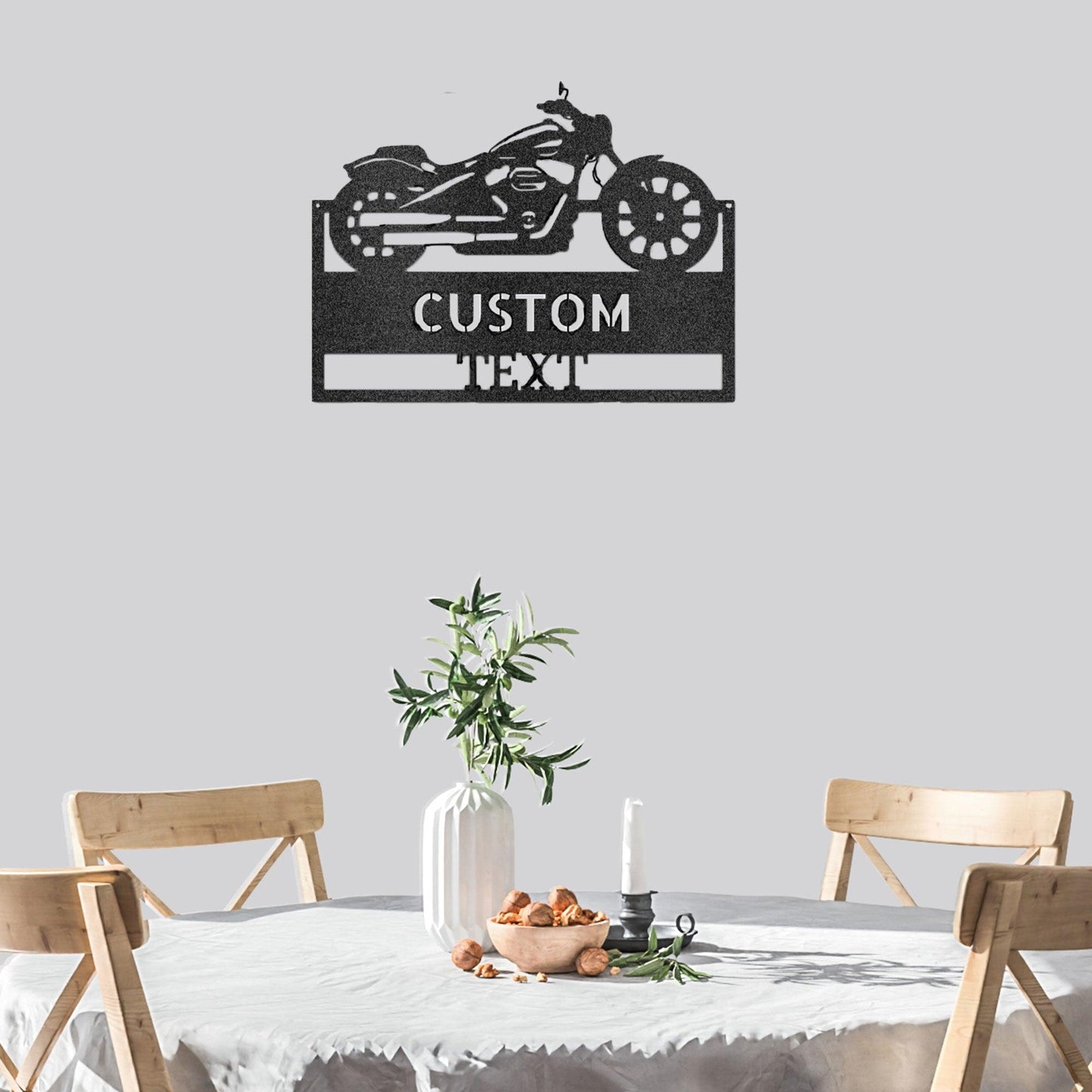 Motorcycle Shop Custom Name Indoor Outdoor Steel Wall Sign - Mallard Moon Gift Shop