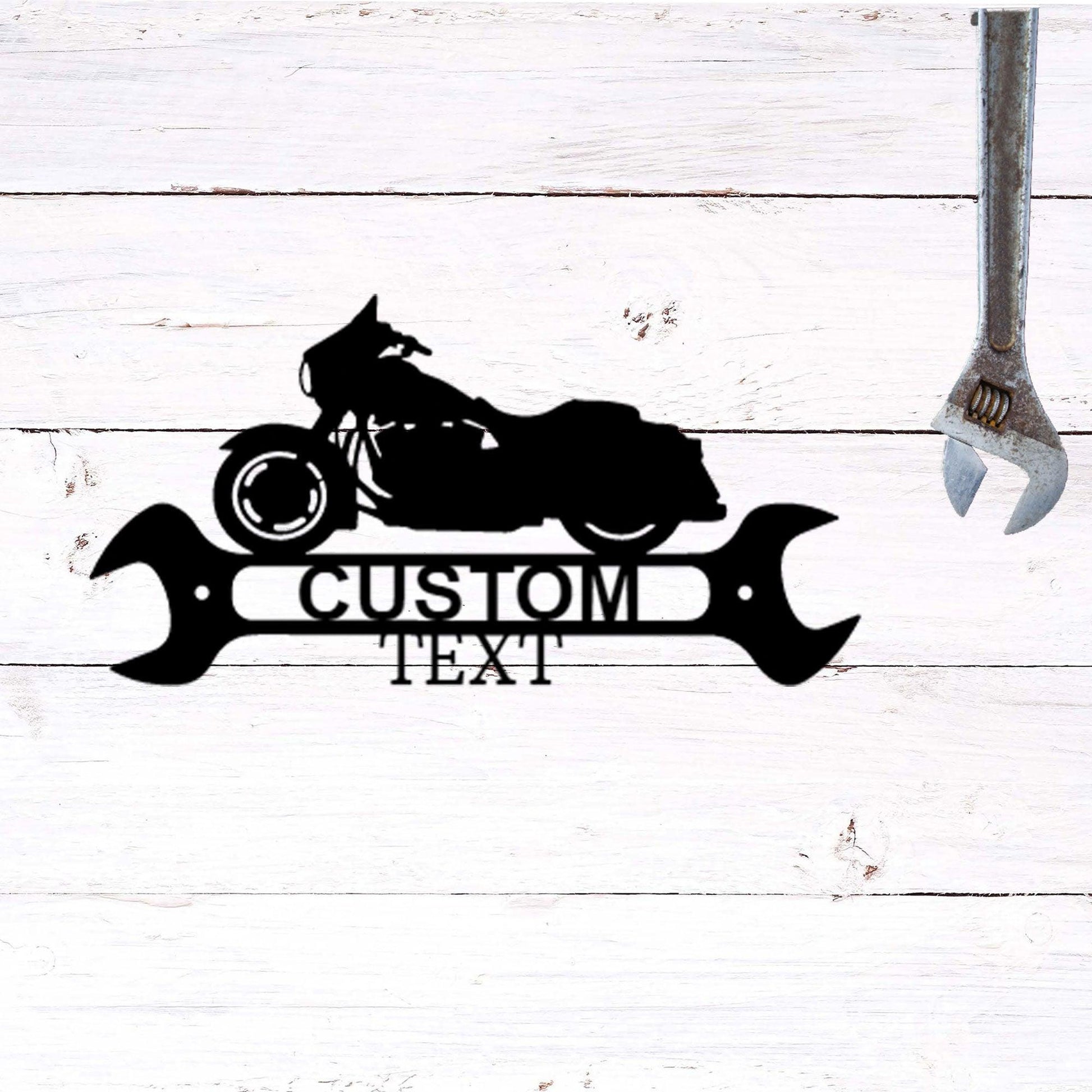 Street Glide Shop Monogram Personalized Motorcycle Indoor Outdoor Steel Wall Sign Art - Mallard Moon Gift Shop