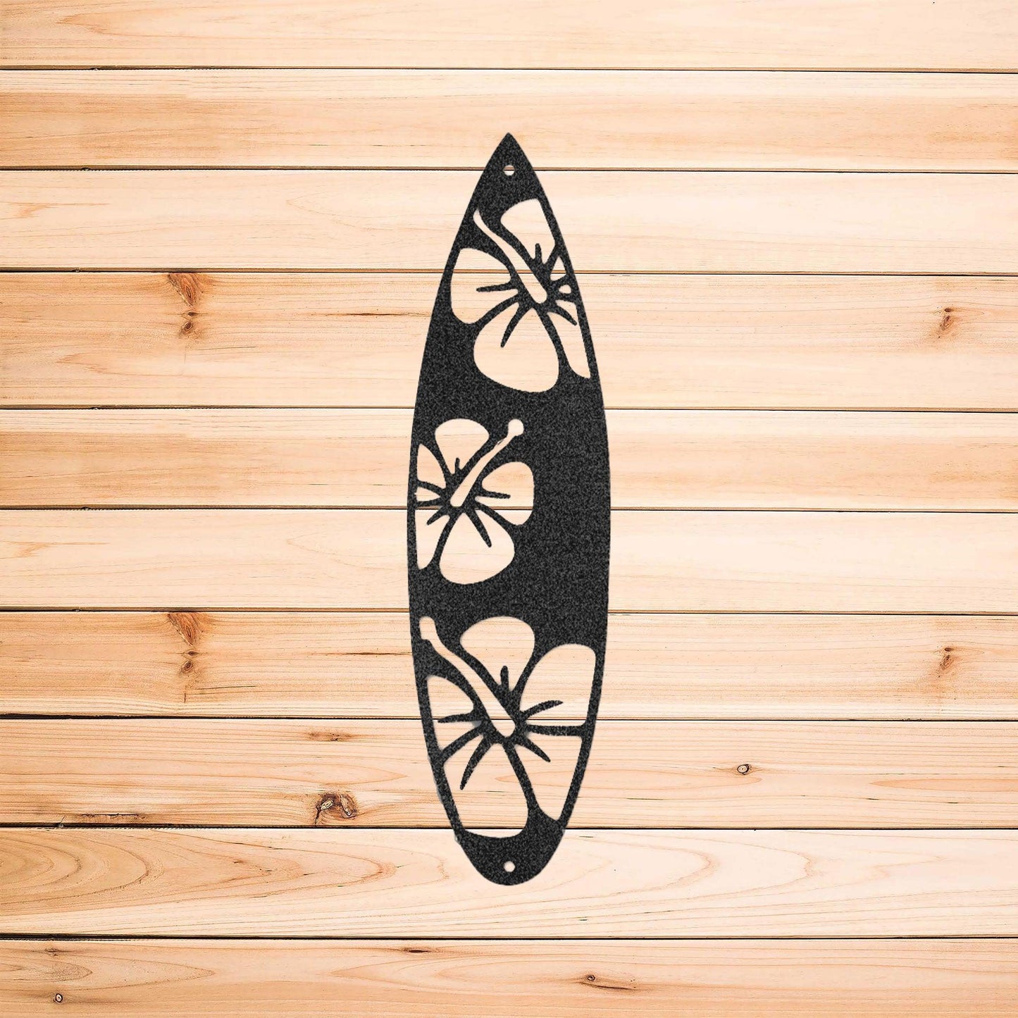 Surfboard Flowers Indoor Outdoor Steel Wall Sign Art - Mallard Moon Gift Shop