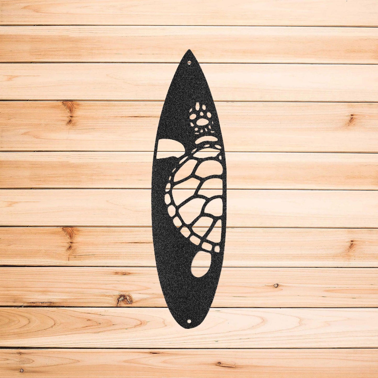 Surfboard Sea Turtle Indoor Outdoor Steel Wall Sign - Mallard Moon Gift Shop
