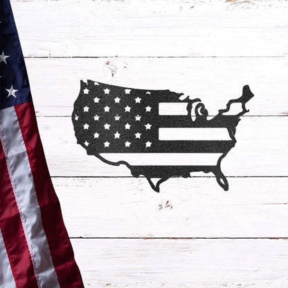 USA Flag Indoor Outdoor Steel Wall Sign Art - Mallard Moon Gift Shop