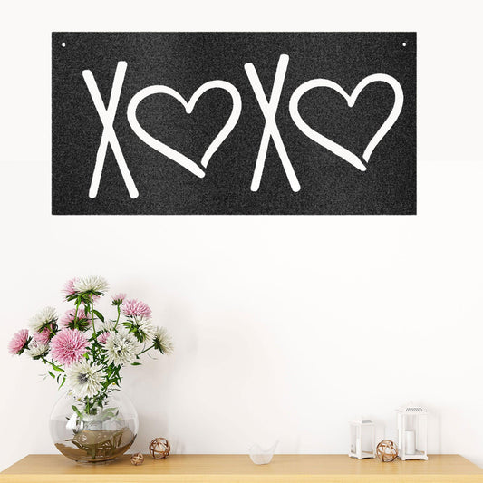 XOXO Hugs and Kisses Indoor Outdoor Steel Wall Sign - Mallard Moon Gift Shop