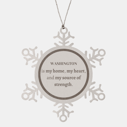 Washington is my home Gifts, Lovely Washington Birthday Christmas Snowflake Ornament For People from Washington, Men, Women, Friends - Mallard Moon Gift Shop