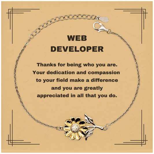 Web DeveloperSunflower Bracelet - Thanks for being who you are - Birthday Christmas Jewelry Gifts Coworkers Colleague Boss - Mallard Moon Gift Shop