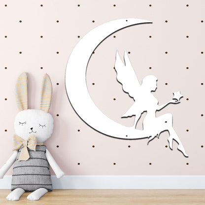 Fairy Moon Metal Art Wall Sign - Mallard Moon Gift Shop