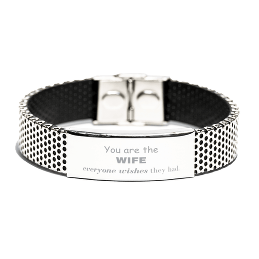 Wife Stainless Steel Bracelet, Everyone wishes they had, Inspirational Bracelet For Wife, Wife Gifts, Birthday Christmas Unique Gifts For Wife - Mallard Moon Gift Shop