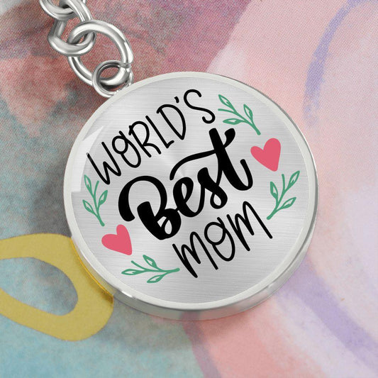 World's Best Mom Engraved Circle Keychain - Mallard Moon Gift Shop