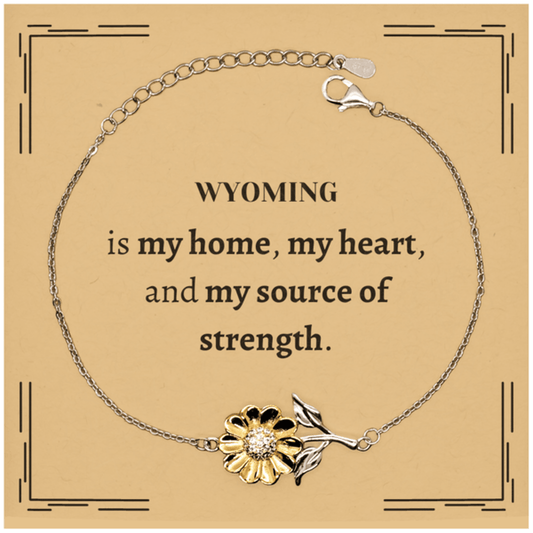 Wyoming is my home Gifts, Lovely Wyoming Birthday Christmas Sunflower Bracelet For People from Wyoming, Men, Women, Friends - Mallard Moon Gift Shop