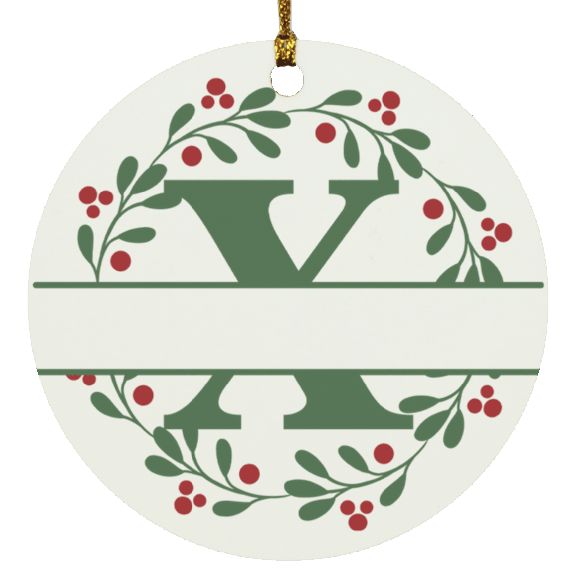 Personalized Split Letter Monogram Christmas Tree Ornaments - Mallard Moon Gift Shop